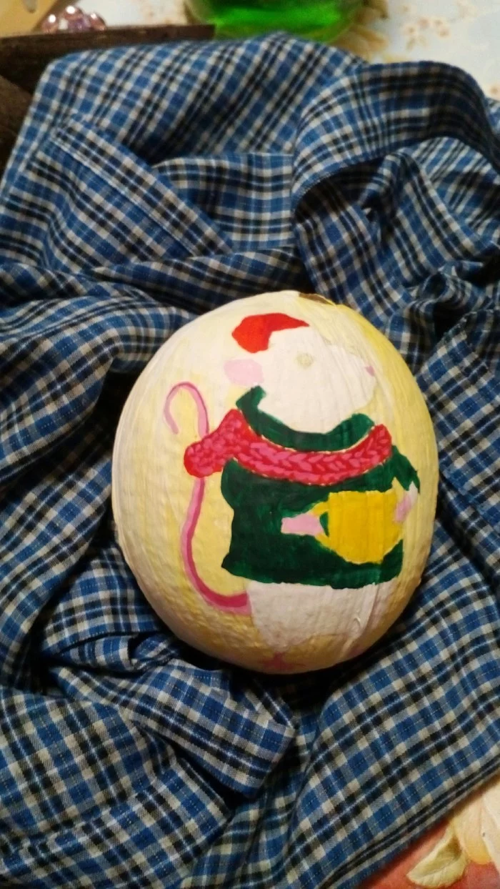 Coconut shell halves toy - Longpost, Rat, Handmade, My