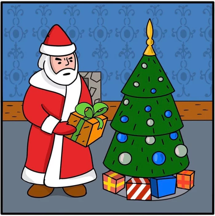 How children stop believing in Santa Claus - My, Comics, Humor, New Year, Longpost