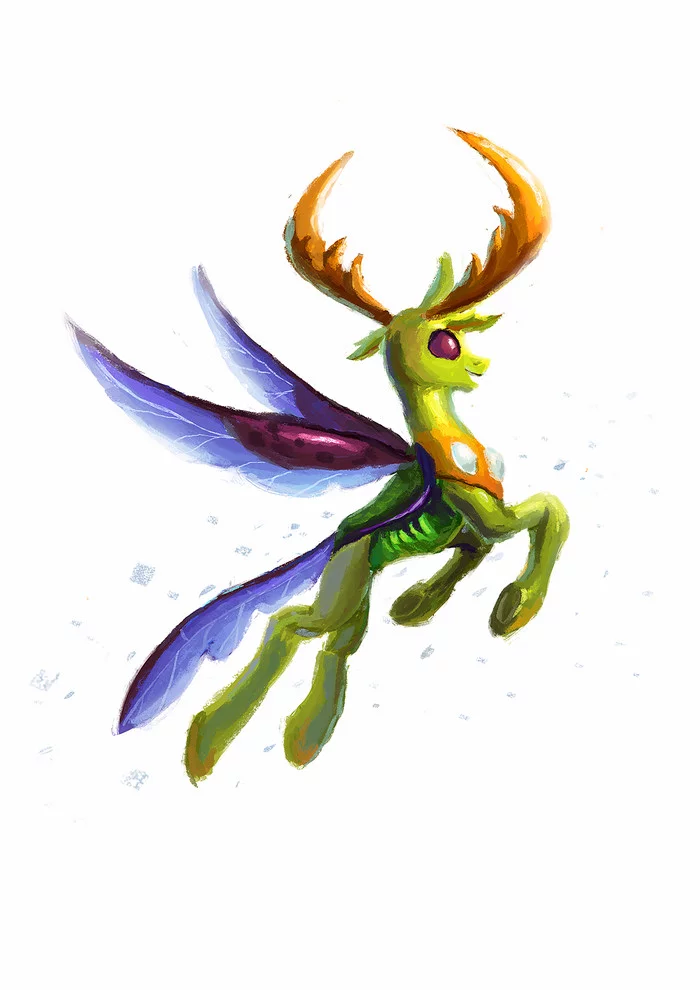 I am a colorful bug, how powerful are my wings! - My little pony, Thorax, Plainoasis