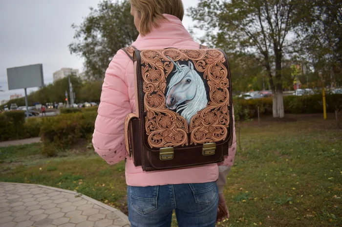 Making a backpack with your own hands - My, Backpack, Leather products, Leather craft, Needlework with process, Longpost