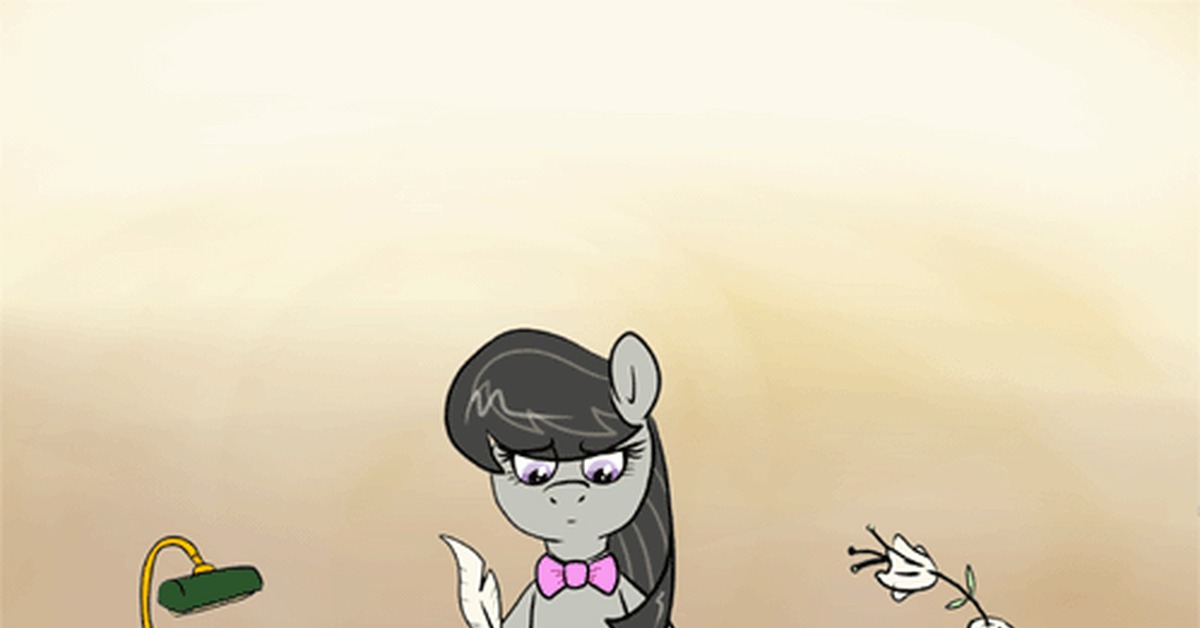 Poke! - My little pony, PonyArt, Octavia melody, Vinyl scratch, GIF