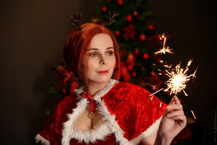 Xmas Triss Merigold cosplay - My, Triss Merigold, The Witcher 3: Wild Hunt, Russian cosplay, New Year, New Year costume, Witcher, Cosplay, Longpost