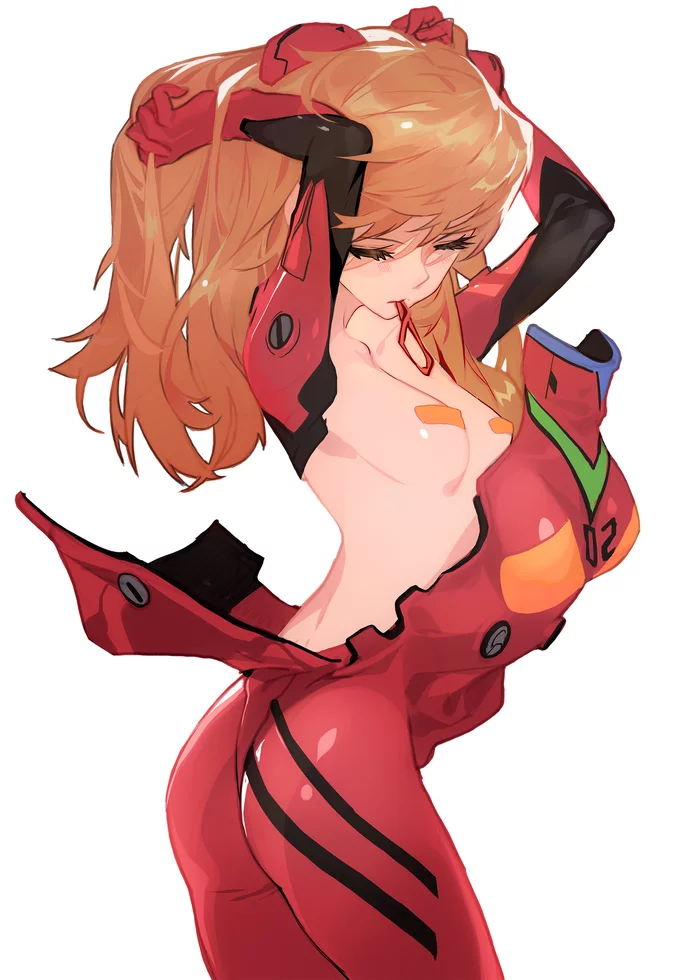 А Ларчик просто открывался... - NSFW, Аниме, Anime Art, Evangelion, Asuka Langley, Грудь, Grandialee