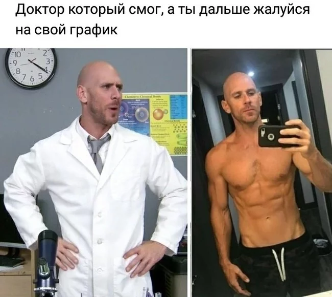 Because a doctor should be an example! - The medicine, Humor, Sport, Picture with text, Johnny Sins