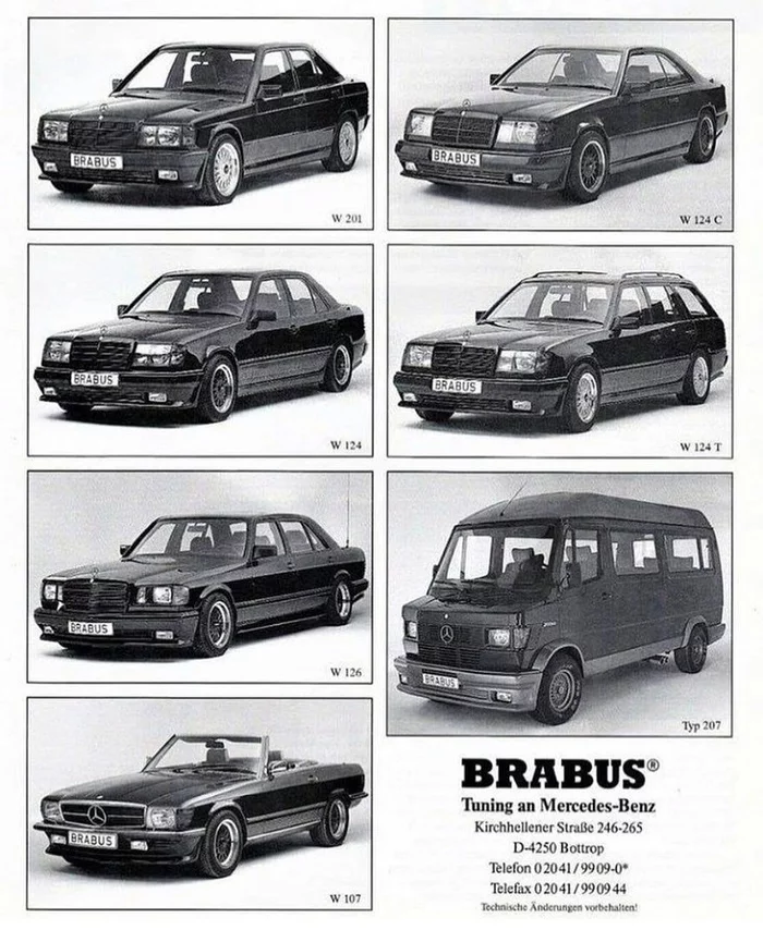 Brabus car line in the 80s - Auto, Brabus, Mercedes, 80-е