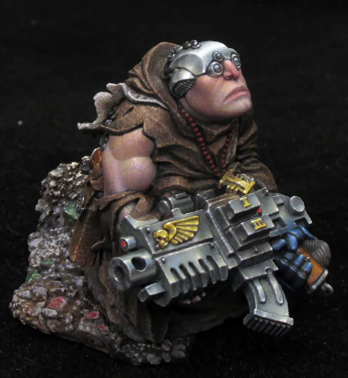 Battle Servitor 1:54 (Hope dies last) - My, Wh miniatures, Warhammer 40k, Old warhammer, Feael & Nakatan, Надежда, Longpost, Loyalists, Servitor, 