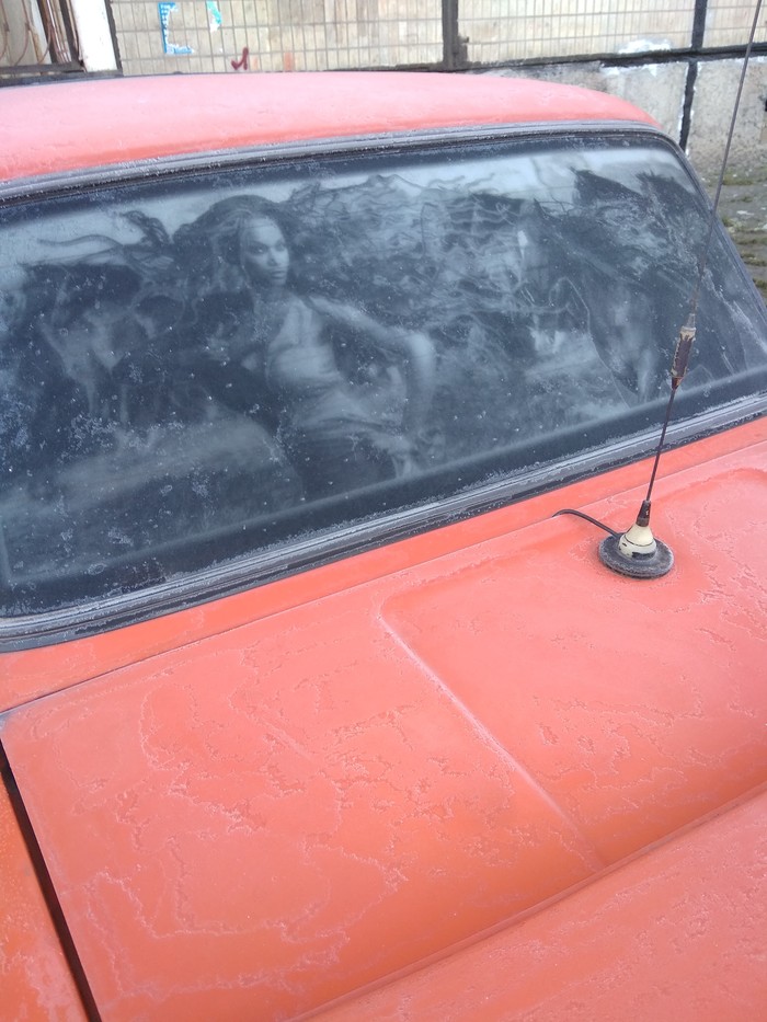 Преображённая изморозь на стекле Арт, Стекло, Изморозь, Рисунок на машине, Рисунок на снегу