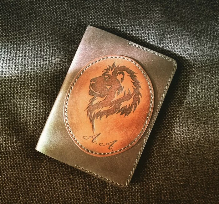Leather Passport Cover - My, , Handmade, Cover, Natural leather, Video, Leather craft