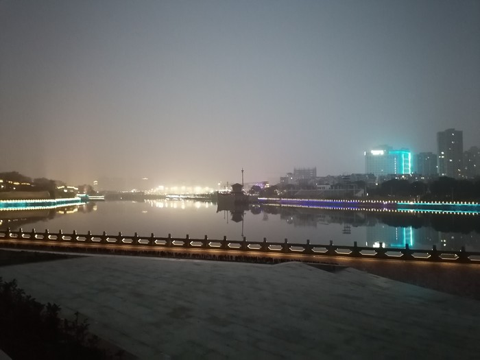 Fortress wall and park in Jingzhou (PRC) in the evening - My, China, beauty, Longpost