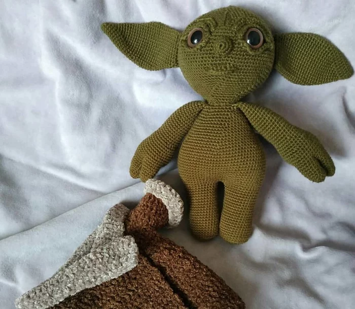 My baby Yoda - My, Knitting, Amigurumi, Mandalorian, Longpost, Grogu