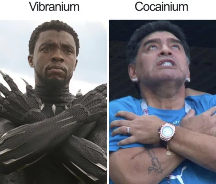 Cocainum vs... - Diego Maradona, Humor, Black Panther