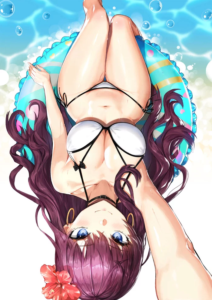 On the beach - NSFW, Idolmaster Cinderella Girls, Shiki ichinose, Anime art, Anime, Swimsuit