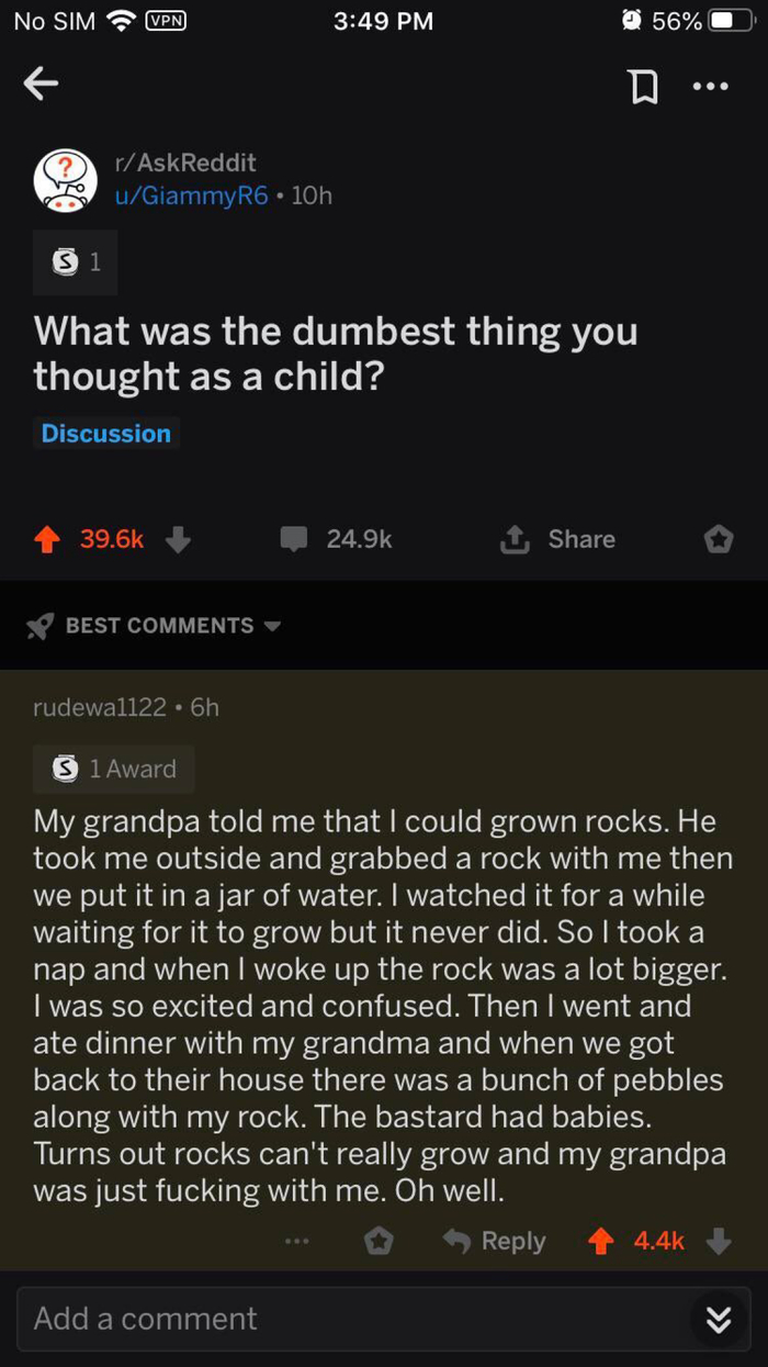 Во что самое дурацкое вы верили в детстве?