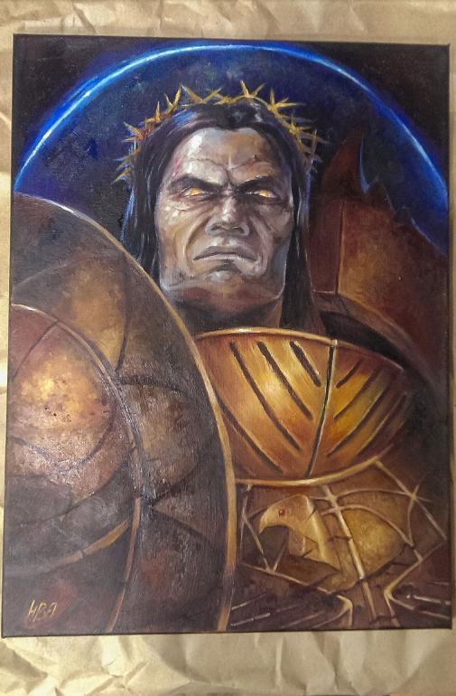 The Emperor accuses - My, Wh Art, Warhammer 40k, Oil painting, Art, Longpost, Emperor of Humanity