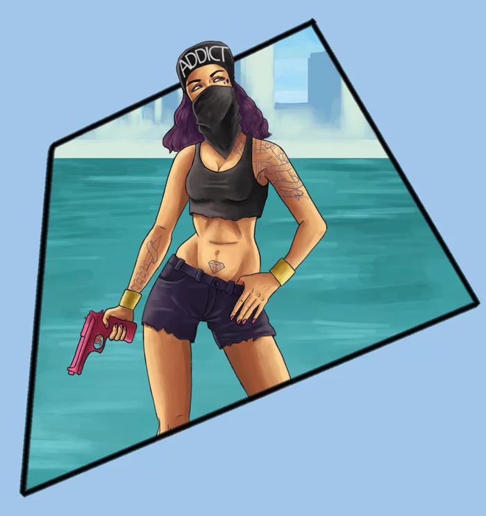 Girl - My, Fan art, Creation, Art, Girls, Gta 5, Gta, Drawing, Digital drawing