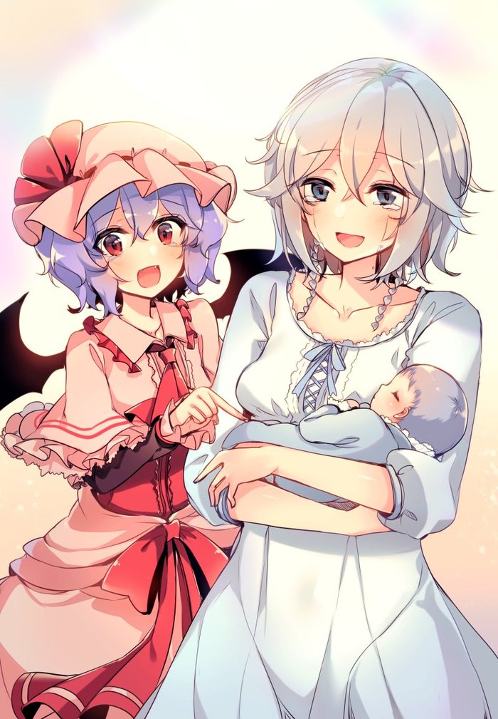 Remilia &Sakuya Touhou, Izayoi Sakuya, Remilia Scarlet, Anime Art, ,  , Kirero