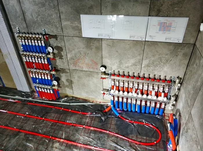 December 08, 2019. PRILESNY-2, part 1 - My, Engineering plumbing, Installation, Engineering, Installation of heating systems, Warm floor, Plumbing, Building, Longpost