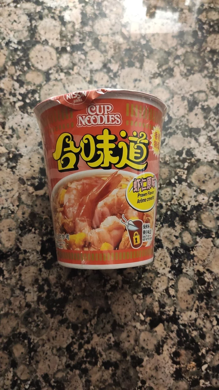 Обзор Nissin Cup Noodles Prawn Flavor - Моё, Доширакология, Обзор еды, Доширак, Кулинария, Лапша, Бичпакет, Еда, Длиннопост