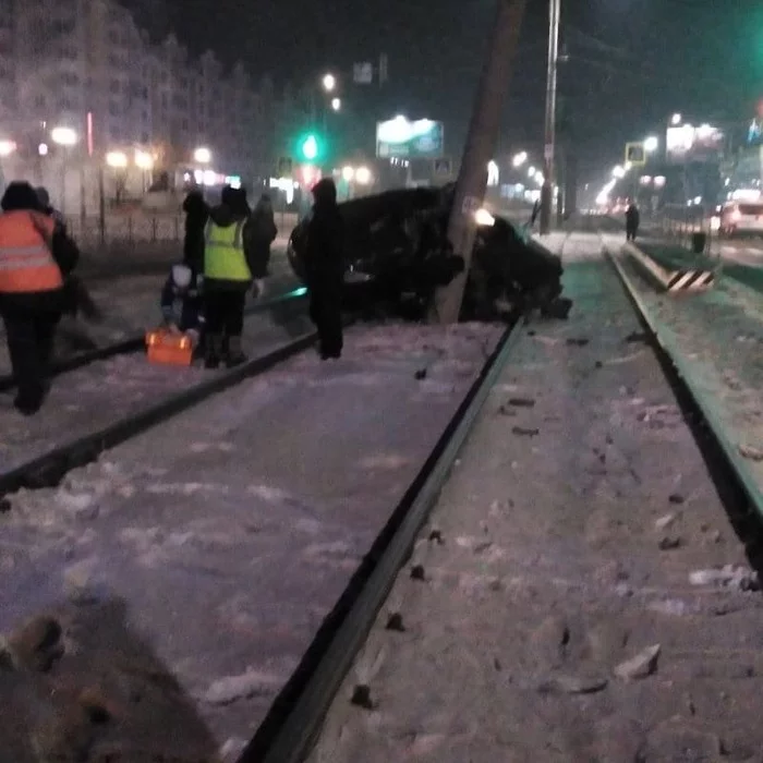 In Ulan-Ude, tram traffic was blocked due to a terrible accident - Road accident, Ulan-Ude, Longpost