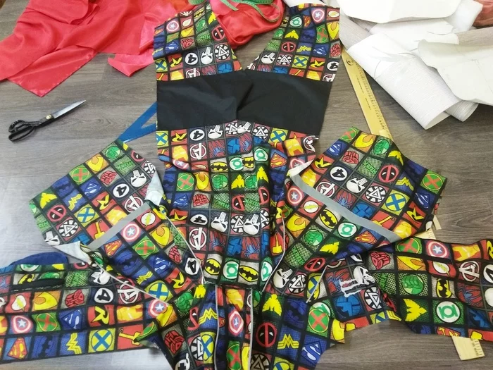 Snowsuit with superheroes for son - Longpost, Needlework with process, Overalls, Sewing, Handmade, My