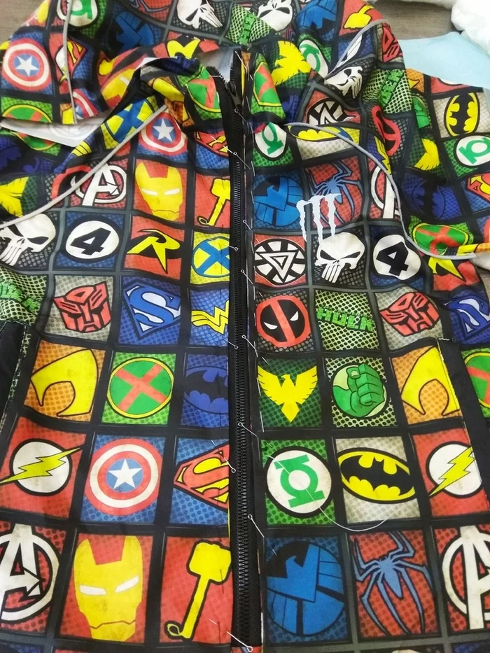 Snowsuit with superheroes for son - Longpost, Needlework with process, Overalls, Sewing, Handmade, My