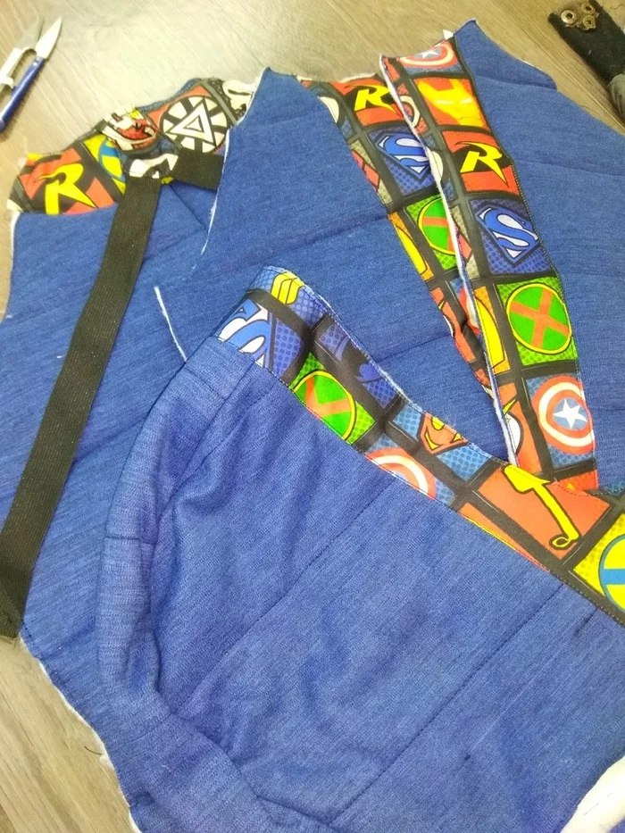 Snowsuit with superheroes for son - Longpost, Needlework with process, Overalls, Sewing, Handmade, My