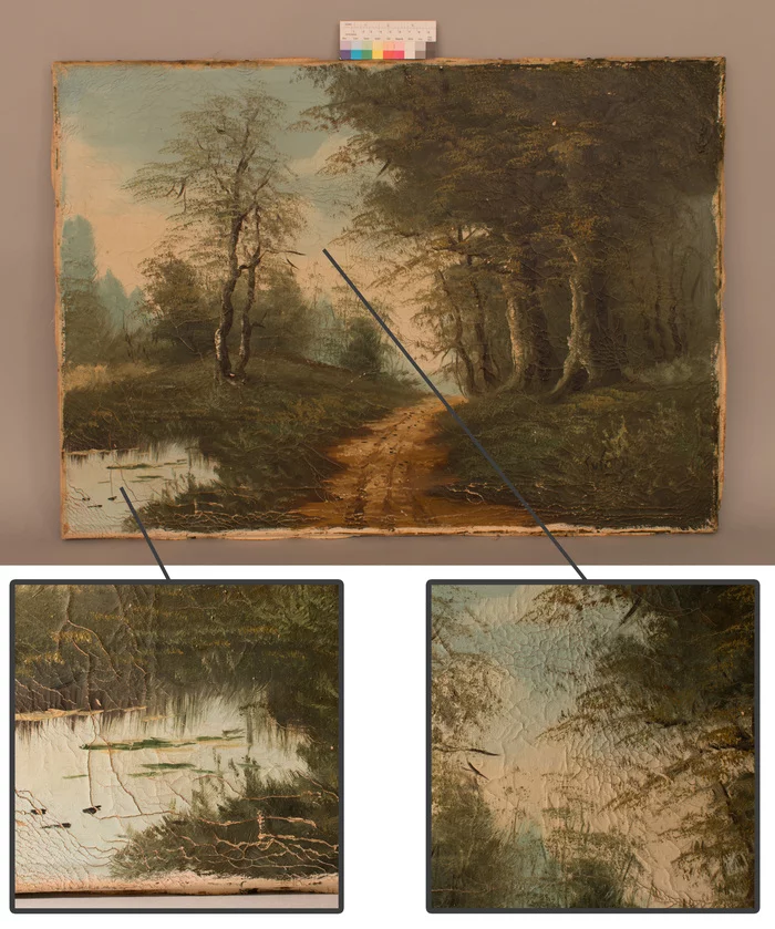 Restoration of the painting - My, Restoration, Painting, Antiques, Saint Petersburg, GIF, Longpost