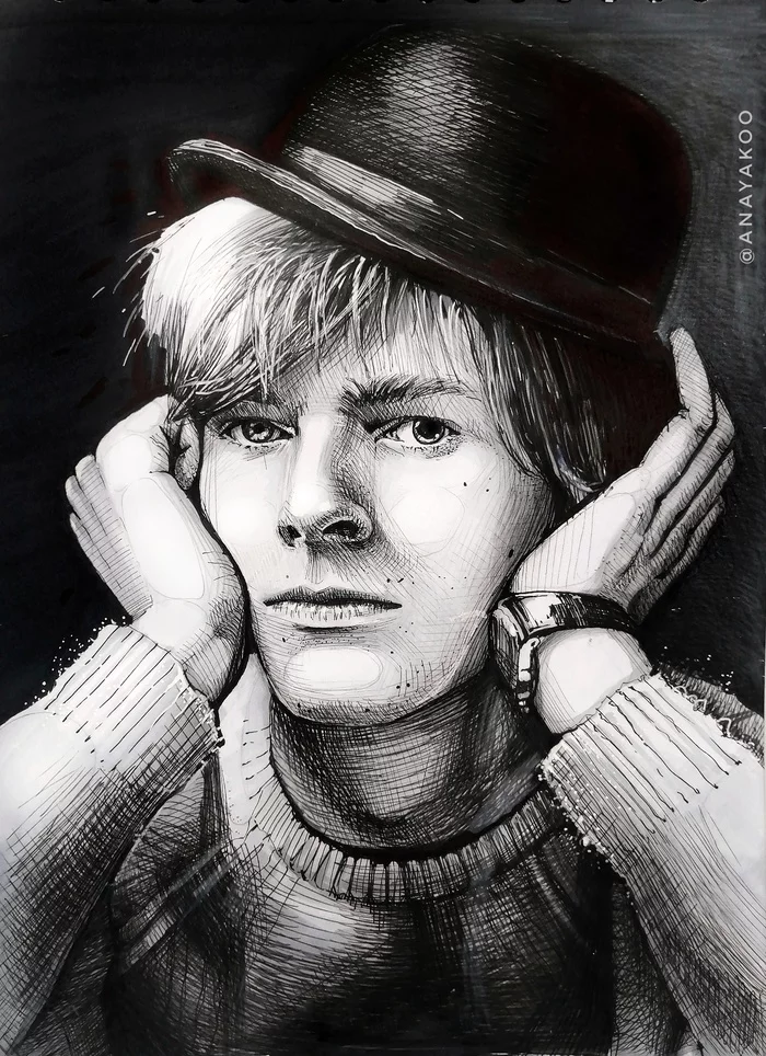 David Bowie - My, David Bowie, Celebrities, Musicians, Music, Rock, Sketch, Sketchbook, Portrait