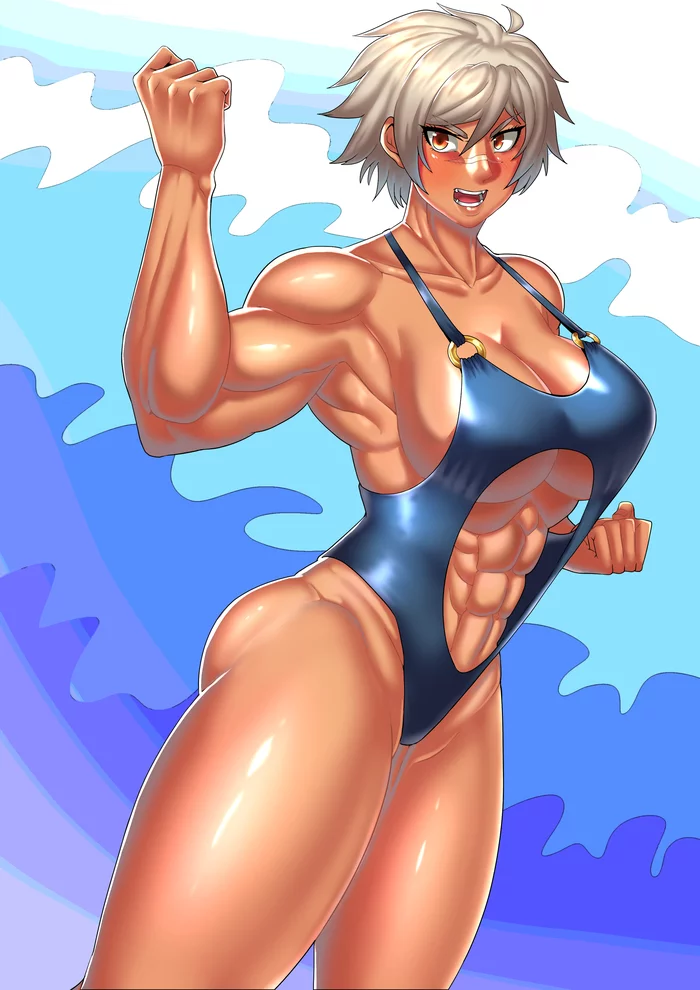 Blazblue's Bullet - Blaccbear, Art, Strong girl, Blazblue, Anime, Anime art, Girls, Bikini