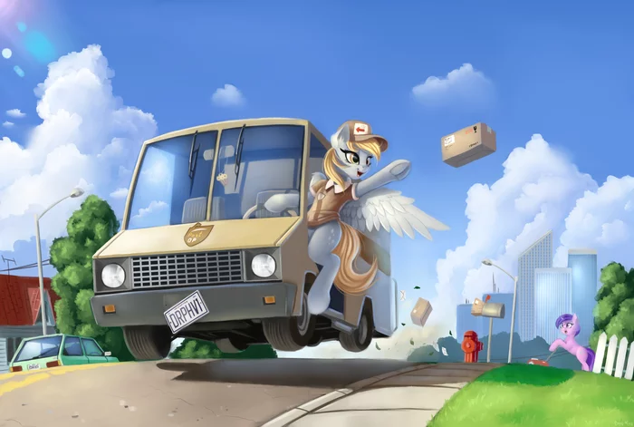 Express delivery - My Little Pony, PonyArt, Derpy Hooves, Pony-Way