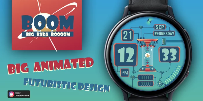 Большой Boom или новый дизайн циферблата для Samsung Watch - Моё, Халява, Samsung galaxy Watch, Умные часы, Watchface, Samsung, Galaxy Watch