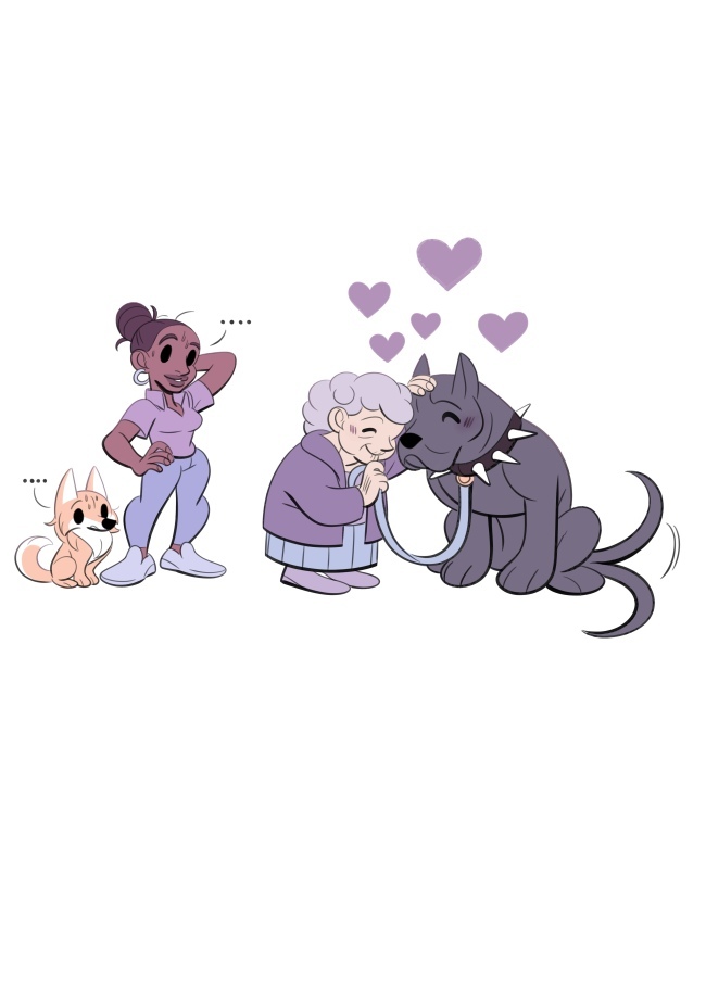 Amazing couple - Comics, Dog, Old lady, friendship, Longpost