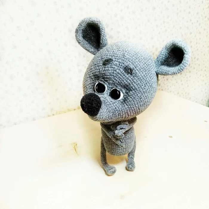 Mouse Dimka - Handmade, Needlework without process, Knitted toys, Crochet, Knitting, Toys, With your own hands, Longpost