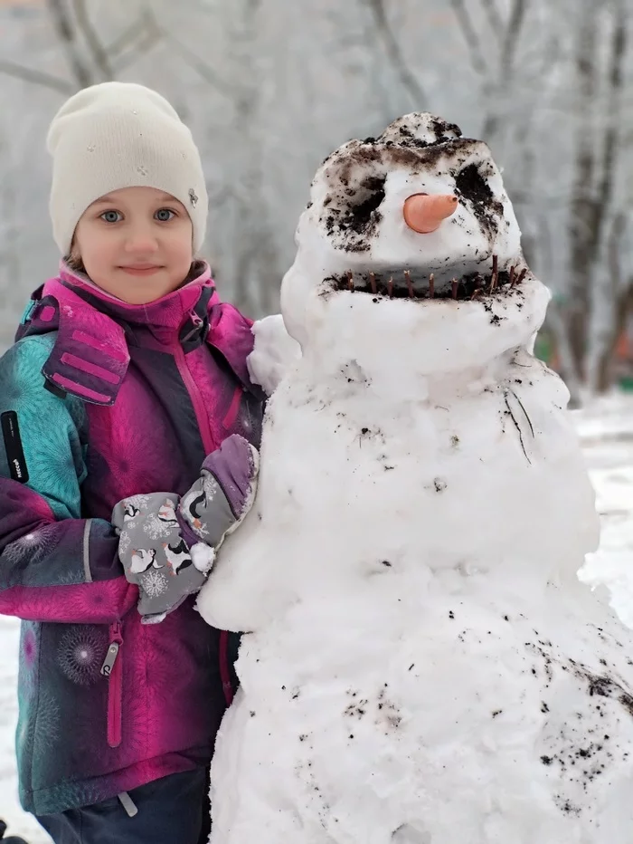 We made a snowman - My, snowman, Kripota, Children