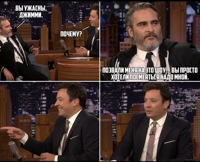 Joaquin Phoenix jokes - Joker, Joaquin Phoenix, Jimmy Fallon, Celebrities, Actors and actresses, Storyboard