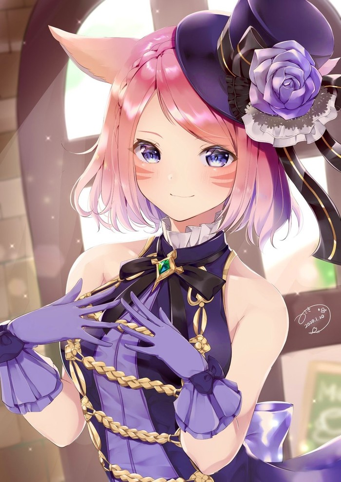 Anime Art , Anime Art, Final Fantasy, Miqote, Animal Ears