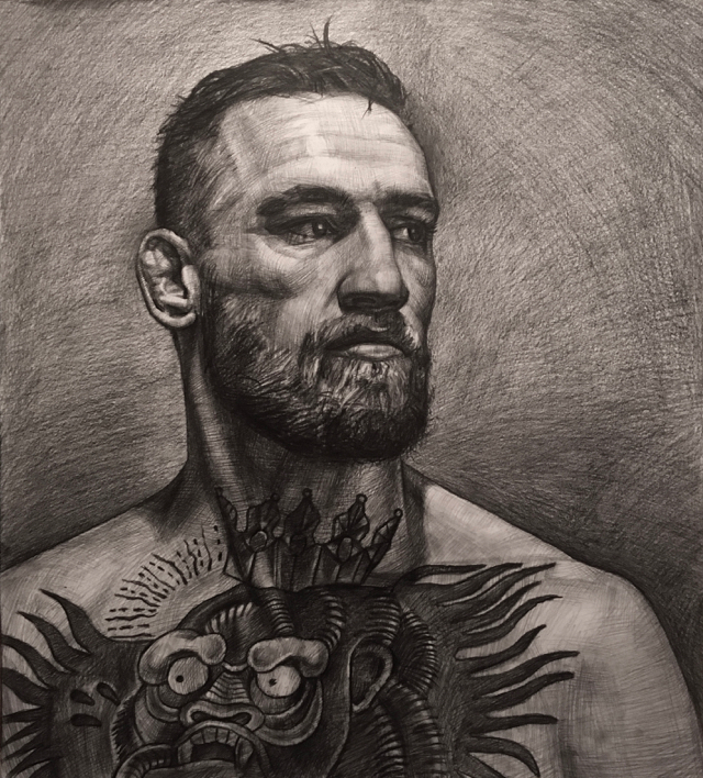 После недавнего боя решил нарисовать этого ирландского парня. Воодушевляющий боец Рисунок, Художник, UFC, Конор МакГрегор, Карандаш