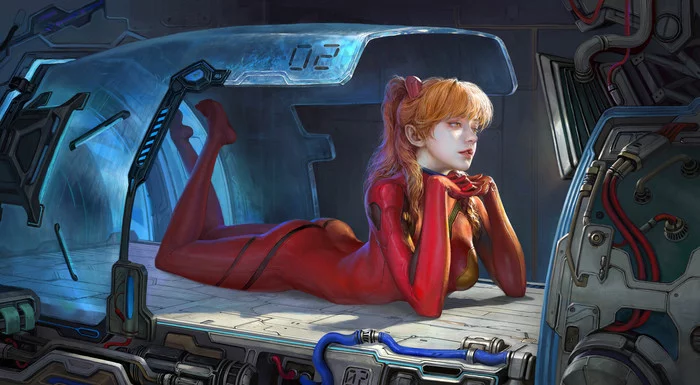 Asuka Langley - Аниме, Anime Art, Арт, Рисунок, Evangelion, Asuka Langley, Eva 02, Реализм