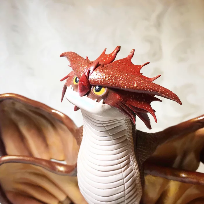 One of the characters from the cartoon How to Train Your Dragon - Stormwing - My, Polymer clay, How to train your dragon, Figurines, Thunderbird, Longpost