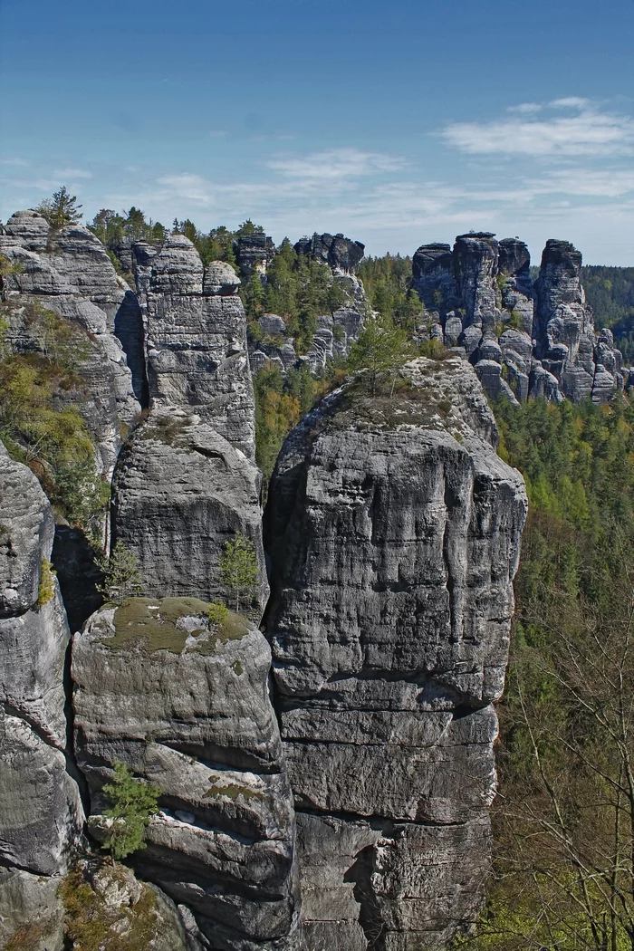 Sand cliffs of Bastei, Germany - My, The rocks, Bastei, The photo, Travels, Landscape, Germany, Longpost