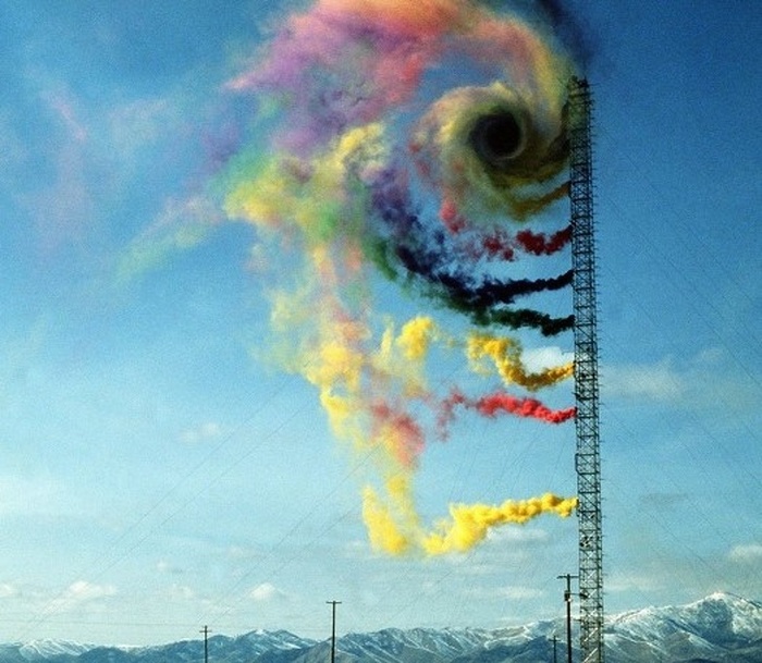 Исследование воздушного потока с помощью цветного дыма