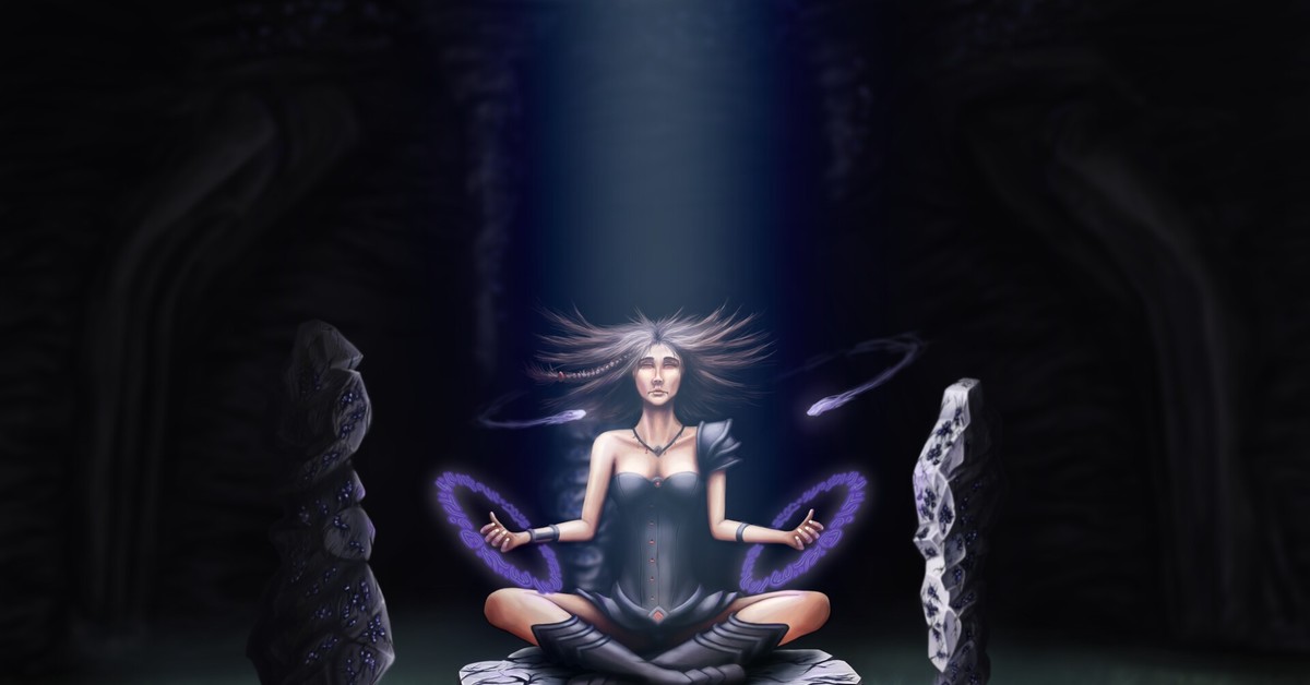 Медитация магия. Арт-медитация. Девушка медитирует. Медитация Вселенная. Медитация арт фэнтези.