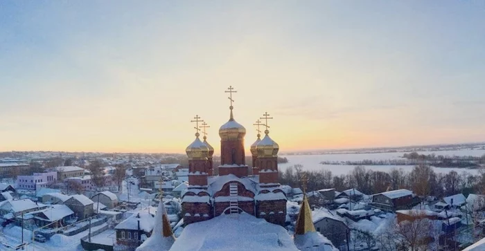 Typical Russia - My, Church, Orthodoxy, Golden domes, Russia, The Real Russia, Village, Winter