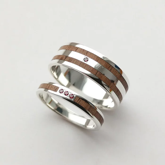 For her and for him - My, Ring, Handmade, Wood products, Silver Jewelry, Jewelcrafting, Needlework without process