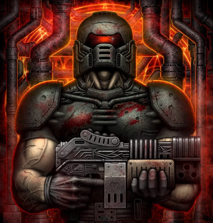 Brutal Doom Guy - Doom, Art, Games