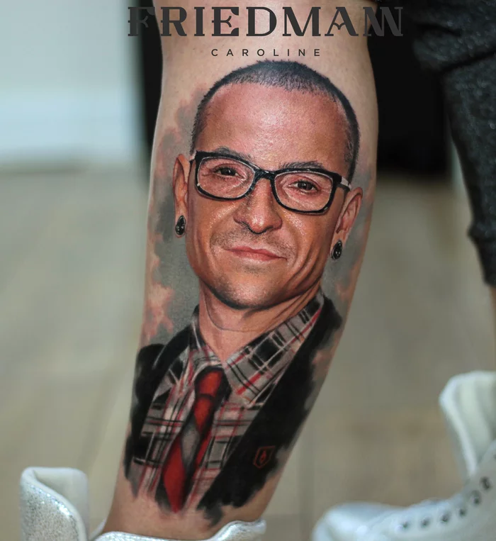 Tattoo Portrait of Chester - My, Linkin park, Chester Bennington, Tattoo, Portrait, Art