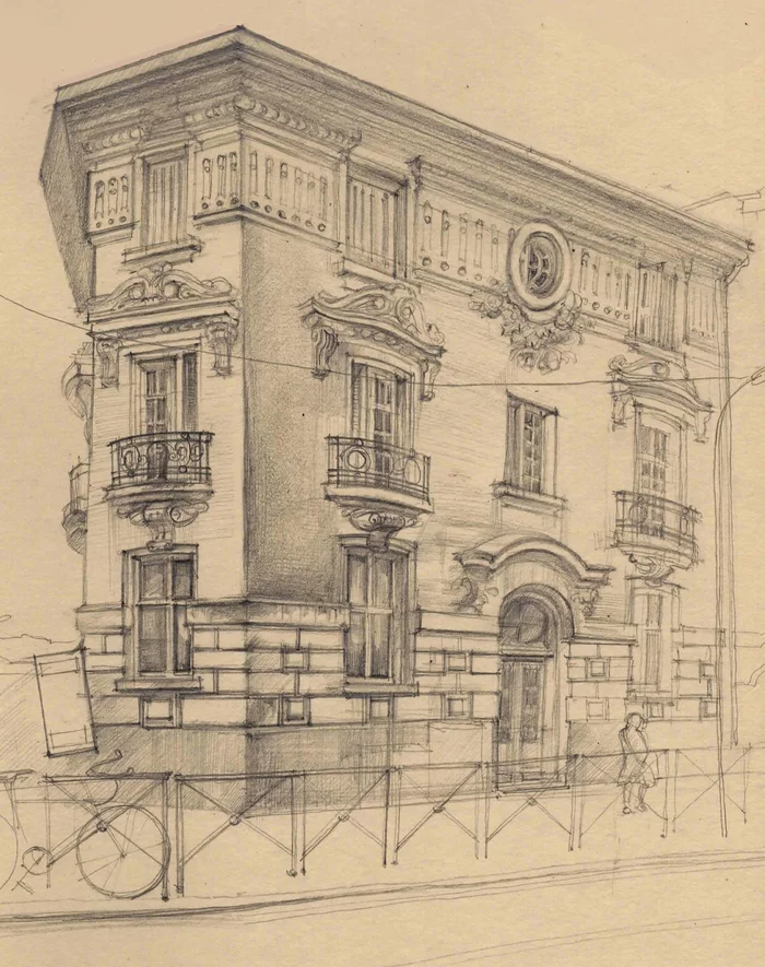 House in Limoges, pencil drawing - My, Pencil drawing, Simple pencil, Drawing, Limoges