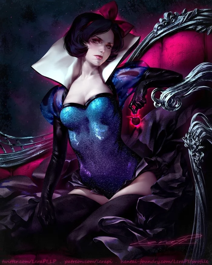 Snow White - NSFW, Art, Drawing, Snow White, Hand-drawn erotica, Longpost, Aleriia_V (lerapi)