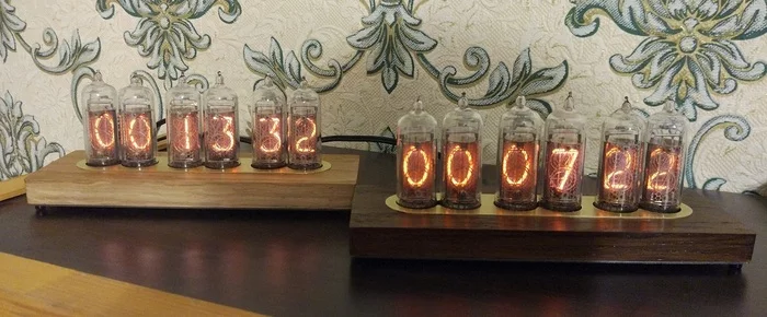 Another couple of Nixie clocks - My, Clock, Presents, Decor, Interior, Nixie clock, Лампа, With your own hands, Longpost, Needlework with process