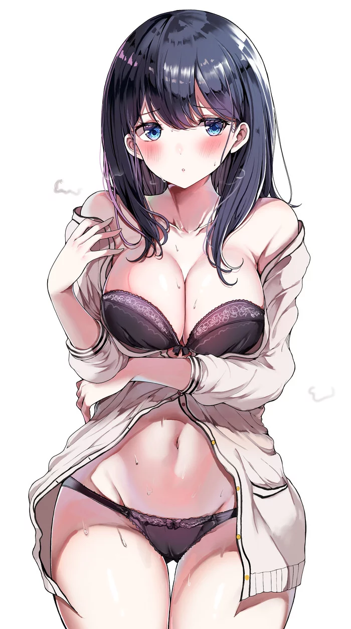 Rikka Takarada - NSFW, Takarada Rikka, SSSS Gridman, Breast, Anime, Anime art, Underwear, Swimsuit, Blush, Longpost